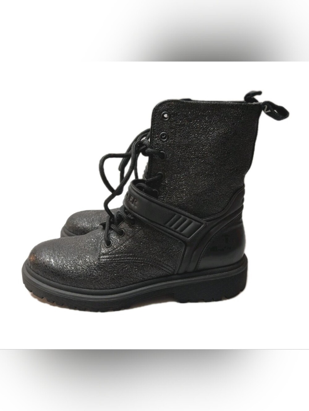 MONCLER Combat Boots Calypso Black women Size US 8 size 38 Italy